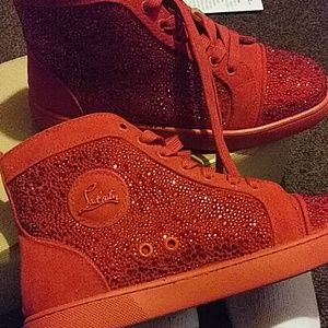 Red Louis Jeweled Diamond Sneaker Boots/Booties